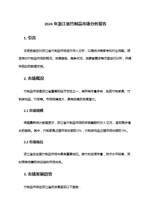 2024年浙江省竹制品市场分析报告