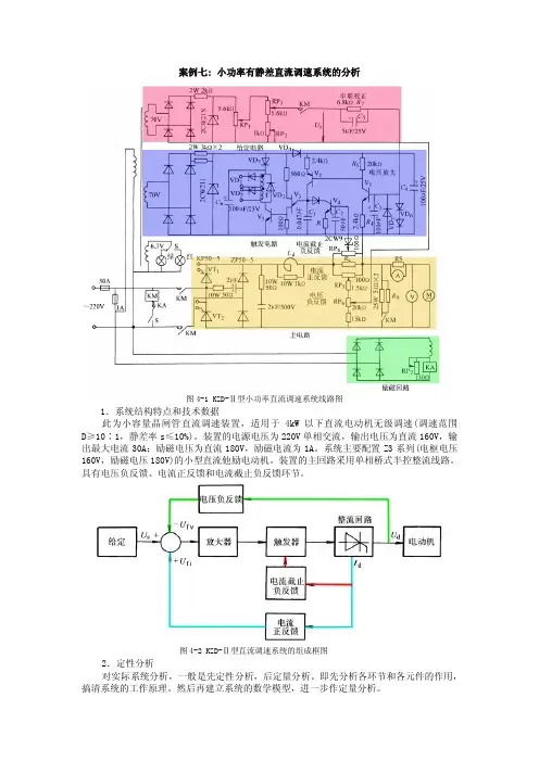 小功率有静差直流调速系统的分析