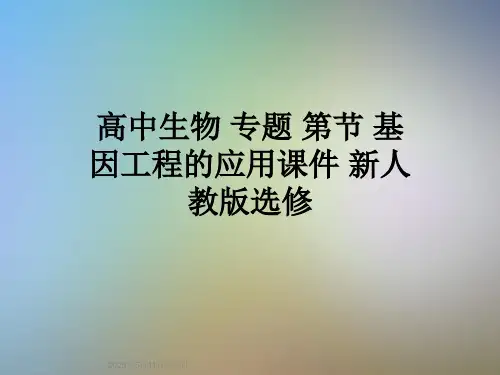 高中生物-专题-第节-基因工程的应用课件-新人教版选修