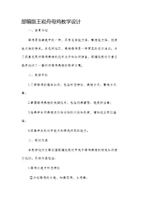 部编版王崧舟母鸡教学设计