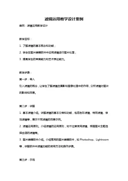滤镜运用教学设计案例