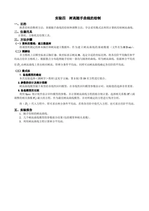 实验四  树高随手曲线的绘制