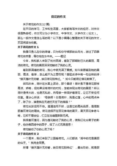 关于荷花的作文（12篇）