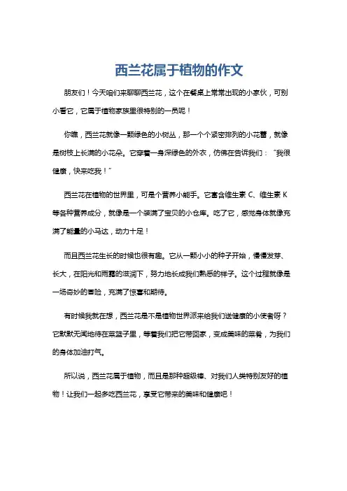 西兰花属于植物的作文