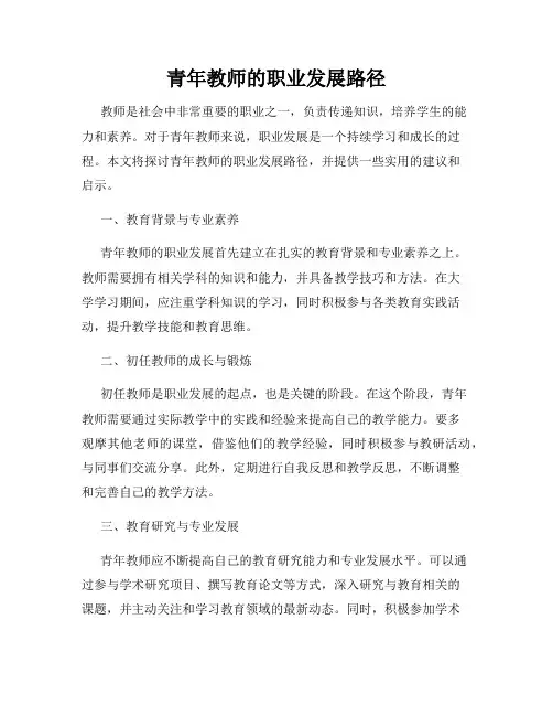 青年教师的职业发展路径