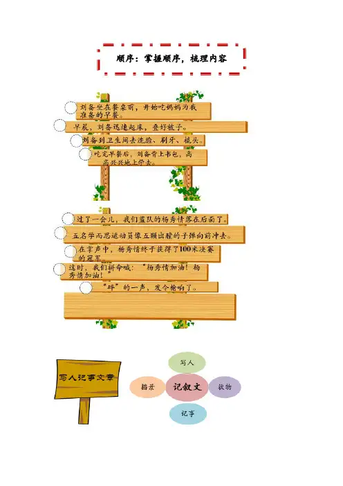 【部编】人教版六年级下册语文：阅读理解技巧顺序：掌握顺序,梳理内容