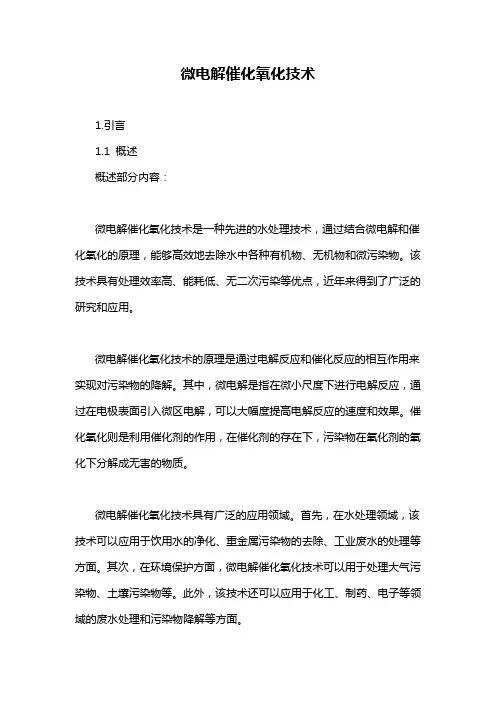 微电解催化氧化技术