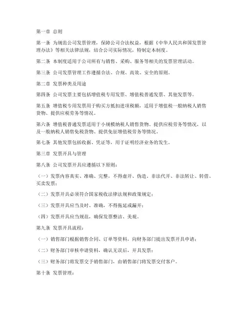 电商公司发票管理制度范本