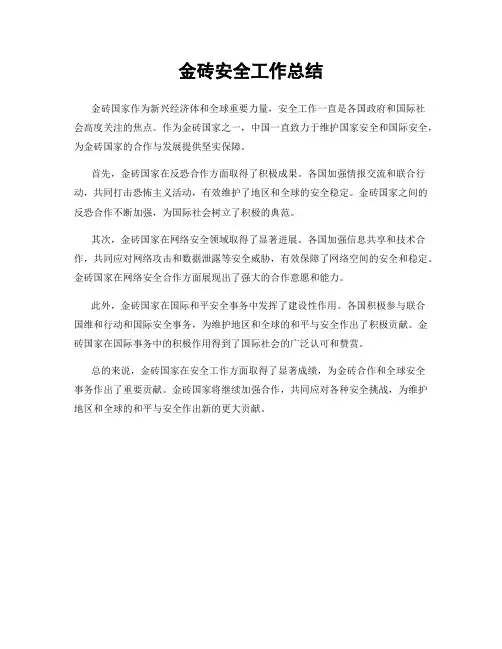 金砖安全工作总结