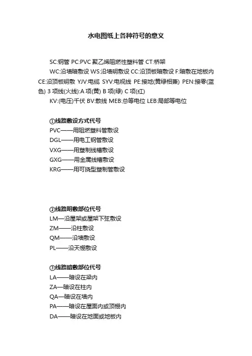 水电图纸上各种符号的意义