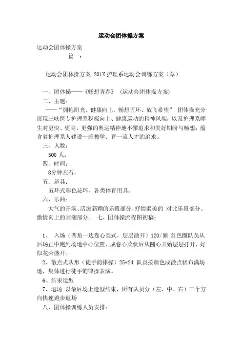 运动会团体操方案（模板）