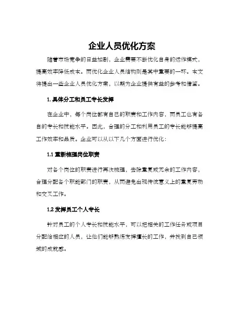 企业人员优化方案