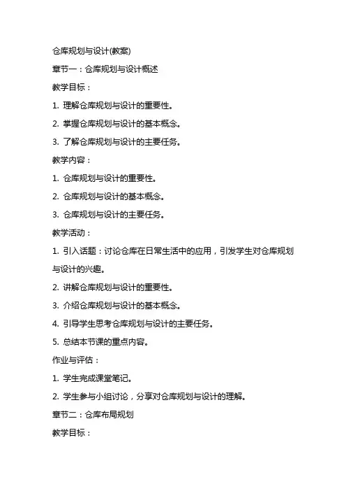 仓库规划与设计(教案)