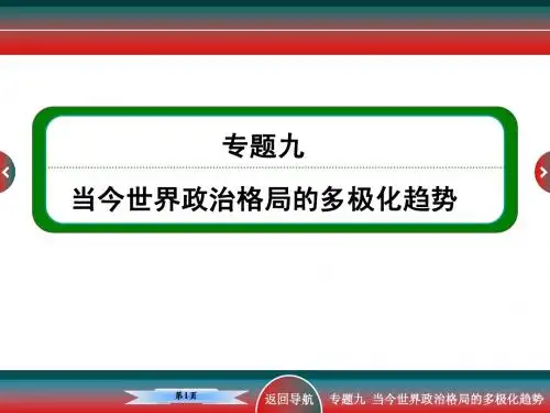 高考历史政治文明史当今世界政治格局的多极化趋势