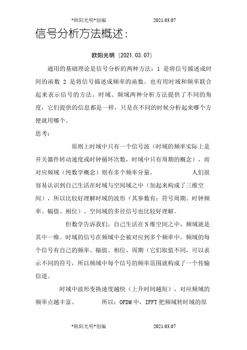 2021年信号时域频域及其转换
