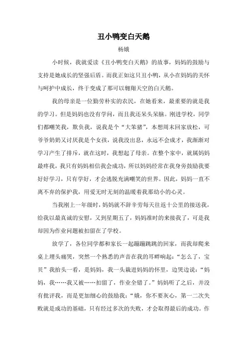 丑小鸭变白天鹅-杨娥