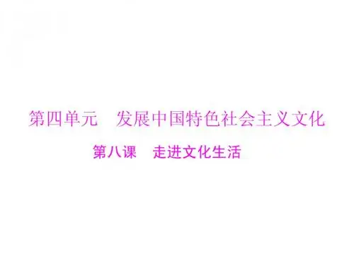 (整理)第八课 走进文化生活[配套课件]