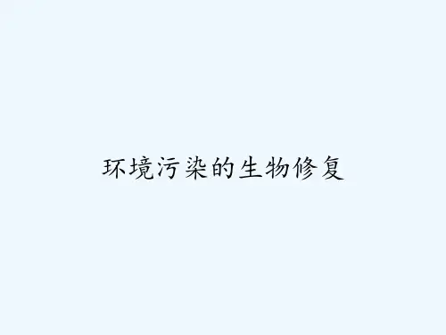 环境污染的生物修复