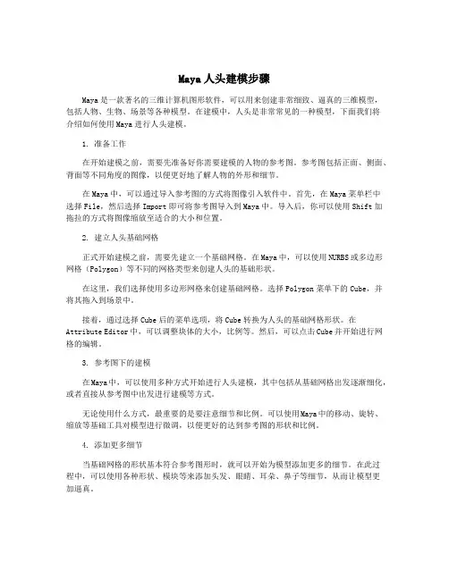 Maya人头建模步骤