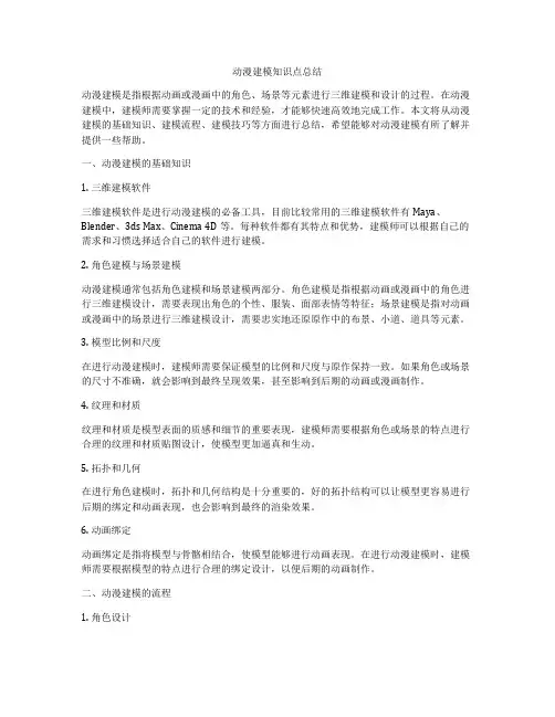 动漫建模知识点总结