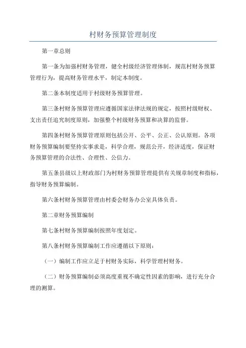 村财务预算管理制度