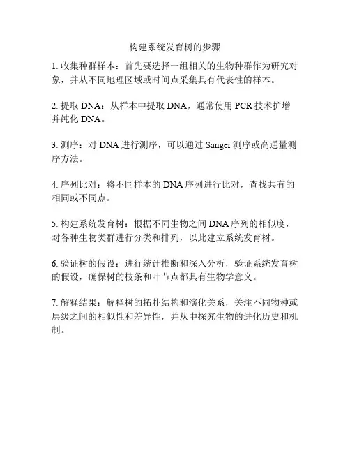 构建系统发育树的步骤