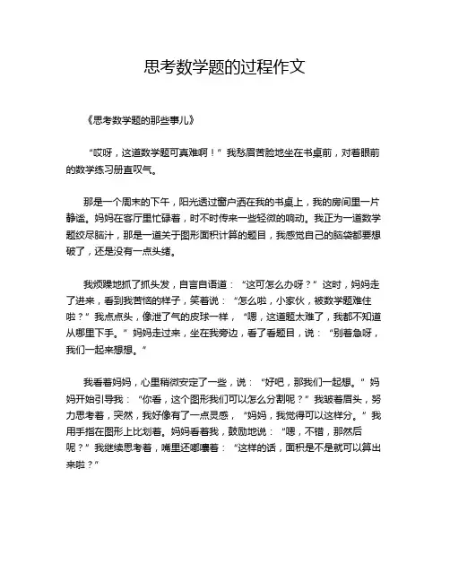 思考数学题的过程作文