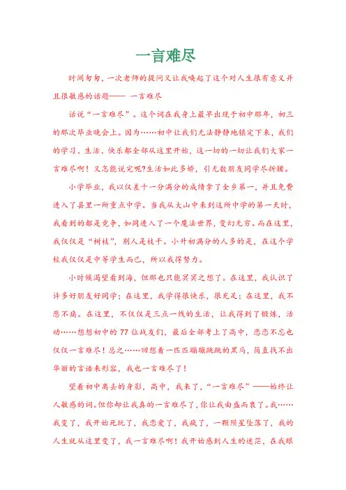 《一言难尽》