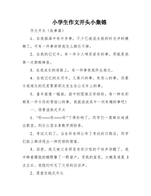 小学生作文开头小集锦