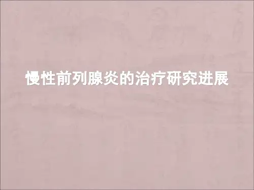 慢性前列腺炎的治疗研究进展PPT课件
