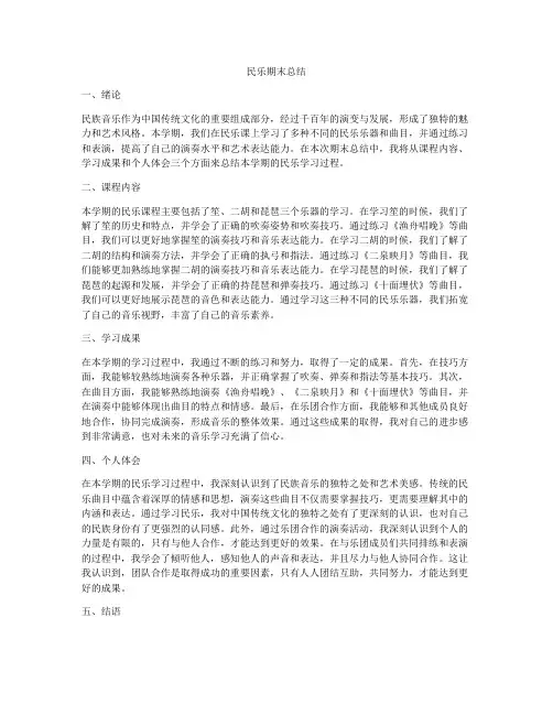 民乐期末总结
