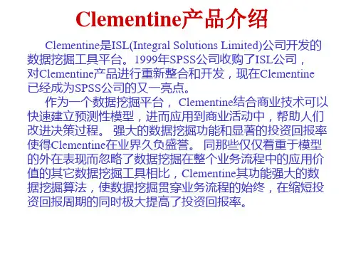 数据挖掘软件CLEMENTINE介绍