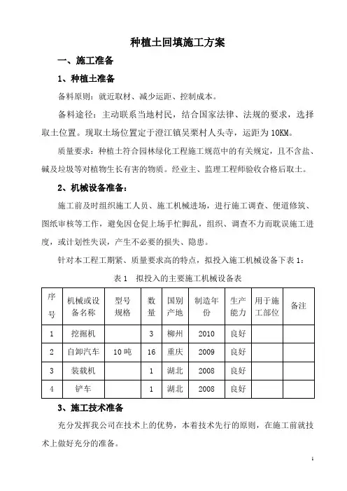 种植土回填施工方案
