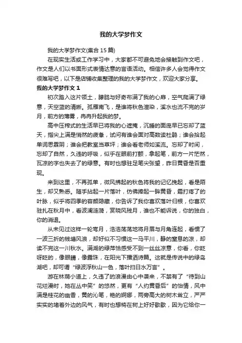我的大学梦作文