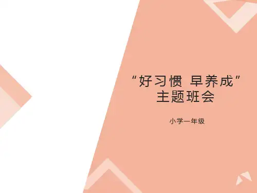 “好习惯早养成”主题班会