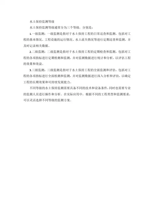 水土保持监测等级