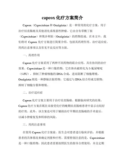capeox化疗方案简介