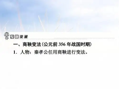 2019年广东省中考历史复习课件：专题4 古今中外的改革