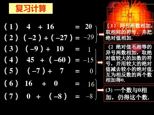 有理数的减法教学通用课件PPT