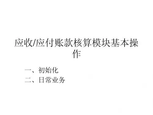 第四章应收应付系统