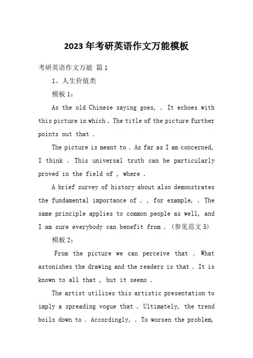 2023年考研英语作文万能模板
