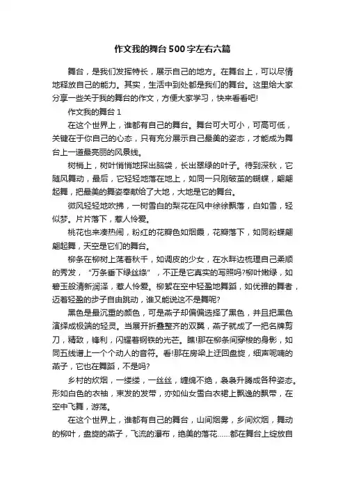 作文我的舞台500字左右六篇
