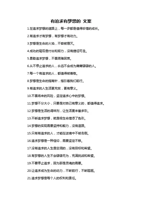 有追求有梦想的 文案