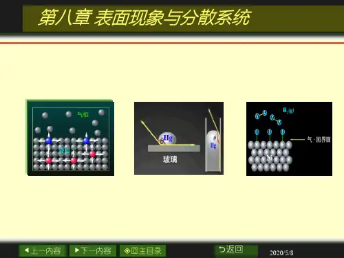 《物理化学简明教程》(第四版)印永嘉 第八章 表面现象与分散系统