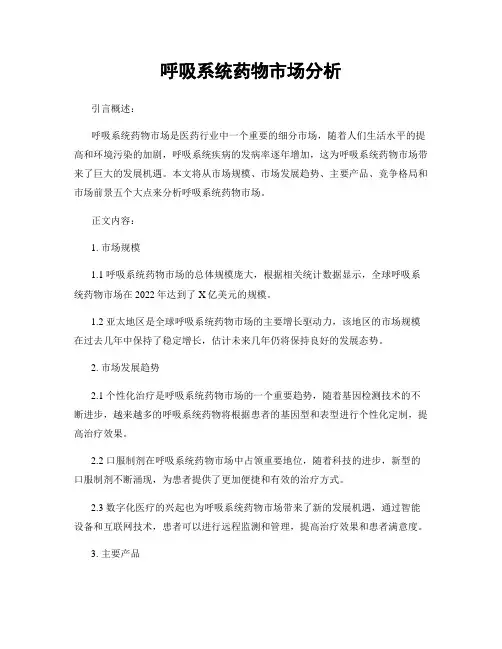 呼吸系统药物市场分析