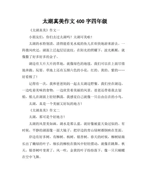 太湖真美作文400字四年级