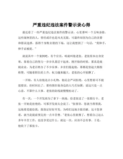 严重违纪违法案件警示录心得