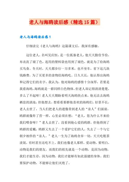 老人与海鸥读后感(精选15篇)
