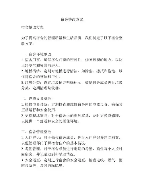 宿舍整改方案