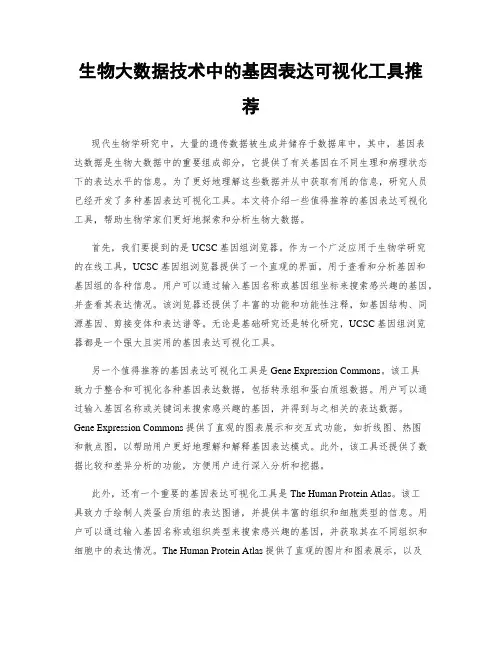 生物大数据技术中的基因表达可视化工具推荐